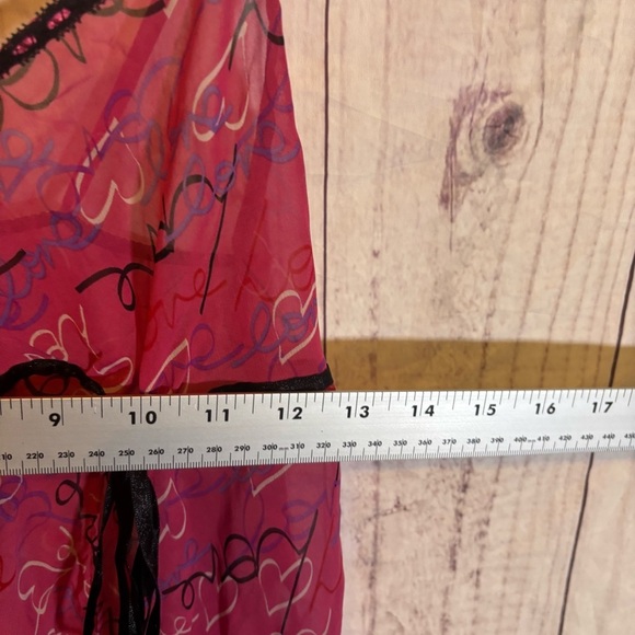 Vintage 90s V-Neck Sheer Pink Babydoll Lace Nightgown Slip Dress Small - Picture 6 of 6